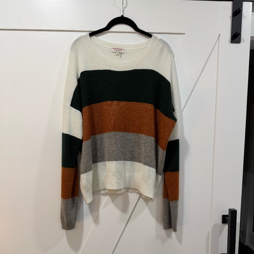ANDREE FALL STRIPED SWEATER - VERY NICE. SIZE MEDIUM